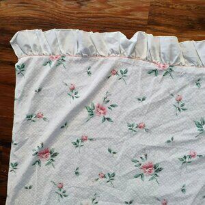 Vintage JC Penney Double Bed Floral Ruffled Bed Sheet, Cottagecore Pink Rose